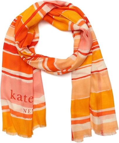 kate spade new york Women's Ocean Stripe Viscose Oblong Scarf, Stylish & Lightweight Fashion Accessory in Kuwait