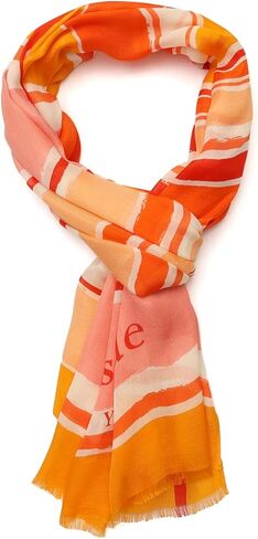 kate spade new york Women's Ocean Stripe Viscose Oblong Scarf, Stylish & Lightweight Fashion Accessory in Kuwait