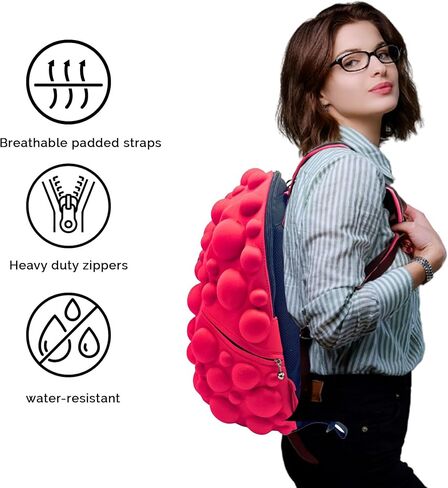 Madpax Bubble Black Magic Ultra Smooth Premium 15" Laptop Stylish Lightweight Backpack Carry On Unisex Casual Travel Commuter Bag for Men & Women in Saudi Arabia
