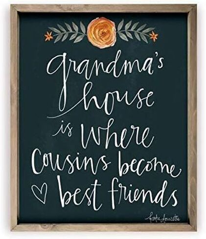 MRC Wood Products Grandma's House Is Where Cousins Become Best Friends Rustic Wall Sign 12x15 (Frame Included) in Saudi Arabia
