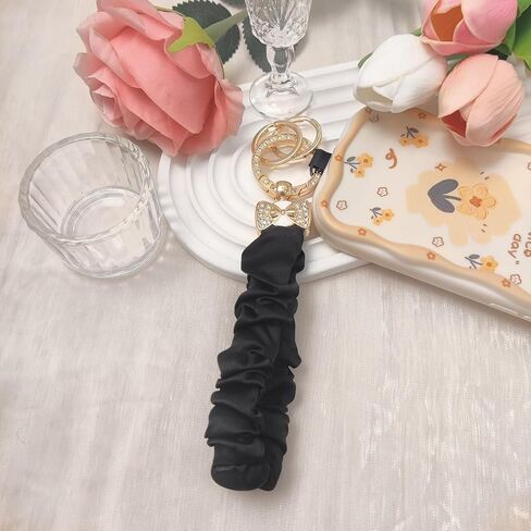 Dazzling Rhinestone Keychain Wristlet, Stretchy Sparkling Key Chain for Car Keys, Wrist Lanyard Bracelet for Women Men in Saudi Arabia
