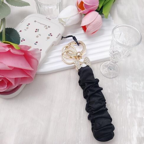 Dazzling Rhinestone Keychain Wristlet, Stretchy Sparkling Key Chain for Car Keys, Wrist Lanyard Bracelet for Women Men in Saudi Arabia