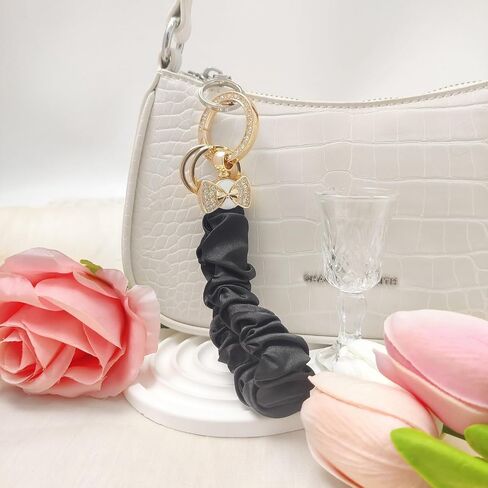 Dazzling Rhinestone Keychain Wristlet, Stretchy Sparkling Key Chain for Car Keys, Wrist Lanyard Bracelet for Women Men in Saudi Arabia