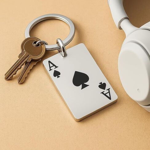 Playing Cards Keychain – Poker Keychains for Car Keys, Gift Accessories for Men and Women,Bag Charms for Decoration in Kuwait