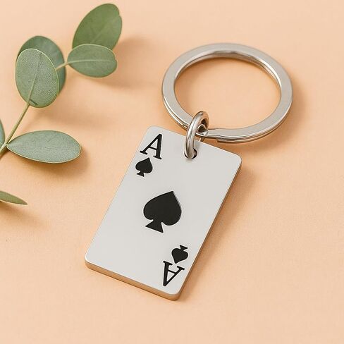 Playing Cards Keychain – Poker Keychains for Car Keys, Gift Accessories for Men and Women,Bag Charms for Decoration in Kuwait