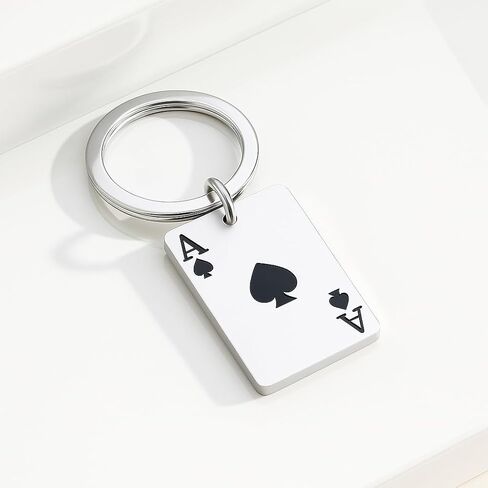 Playing Cards Keychain – Poker Keychains for Car Keys, Gift Accessories for Men and Women,Bag Charms for Decoration in Kuwait