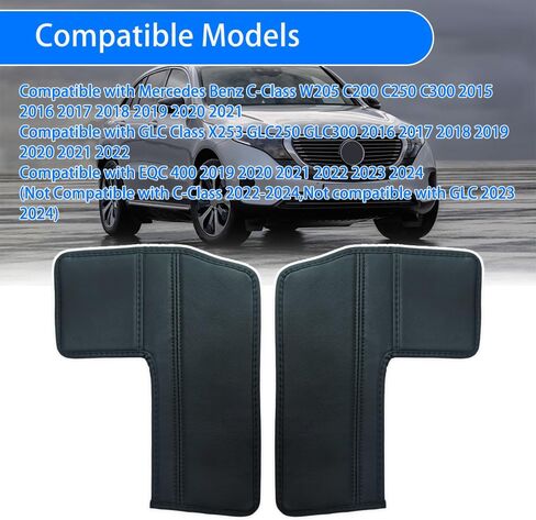 Center Console Cover Waterproof Leather Armrest Console Compatible with Benz C-Class W205 C200 C250 C300 2015-2021 / GLC Class 2016-2022 / EQC 2019-2024 Armrest Console Cover with Storage(Black) in Saudi Arabia