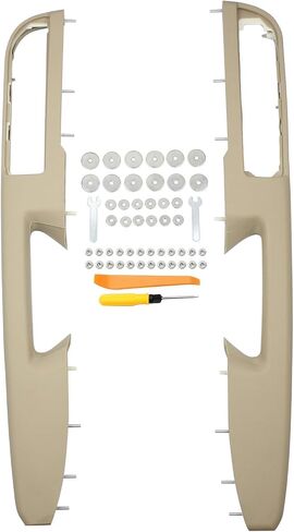 27 inch Tan Pair Front Armrest Repair with Door Release Handle above Armrest for GMC Yukon Sierra for Chevrolet Tahoe Avalanche Suburban Silverado 1500 2500 3500 2010-2014 Left and Right Side in Saudi Arabia