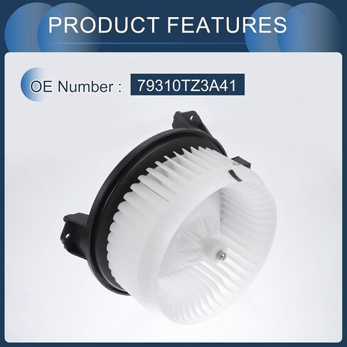 HVAC Blower Motor Assembly, No.79310TZ3A41 for Acura TLX 2015-2020 Metal Plastic Black White, 1 Pc in Saudi Arabia