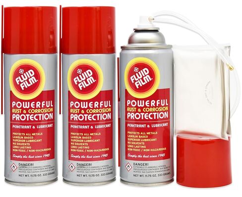 علبة رذاذ الهباء الجوي للحماية من الطبقة السفلية بوزن 11.75 أونصة، 3 عبوات، مانع الصدأ ومنعه، مضاد للتآكل متعدد الأغراض ومادة تشحيم، عصا تمديد in Kuwait