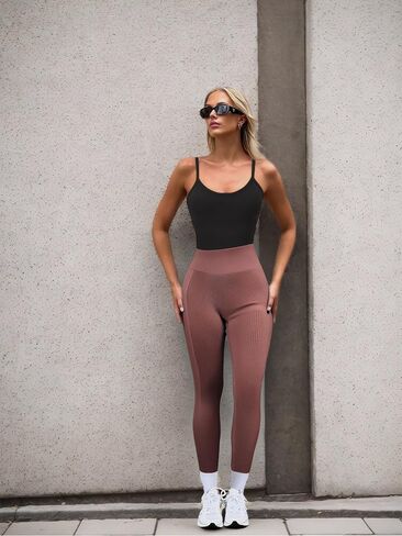 High-Waisted Yoga Pants for Women Tummy Control Moisture-Wicking 4-Way Stretch Leggings in Saudi Arabia