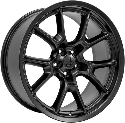 حافة OE Wheels DG21 مقاس 20 بوصة تناسب طراز الذكرى الخمسين لتشالنجر 5x115 20x9 أسود ساتان - هولاندر 10369 (1) in Saudi Arabia