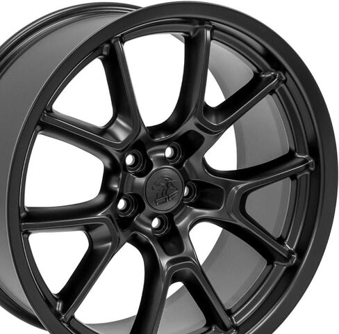 حافة OE Wheels DG21 مقاس 20 بوصة تناسب طراز الذكرى الخمسين لتشالنجر 5x115 20x9 أسود ساتان - هولاندر 10369 (1) in Saudi Arabia