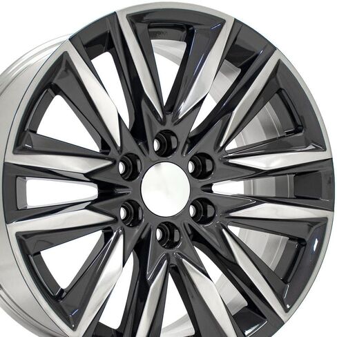 عجلات OE CA91 مقاس 20 بوصة تناسب طراز إسكاليد الرياضي مقاس 20 × 9 من المعدن اللامع مع وجه مصقول - هولاندر 4869 (1) in Saudi Arabia