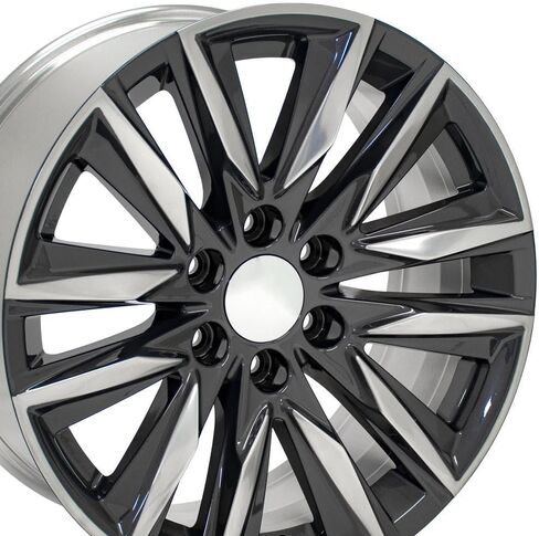 عجلات OE CA91 مقاس 20 بوصة تناسب طراز إسكاليد الرياضي مقاس 20 × 9 من المعدن اللامع مع وجه مصقول - هولاندر 4869 (1) in Saudi Arabia