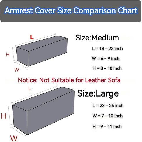 أغطية ذراع الأريكة وأغطية كراسي الذراع مجموعة من 2 - واقيات مسند ذراع الأريكة القابلة للتمدد مع قبضة مضادة للانزلاق، نسيج بوليستر قابل للغسل في الغسالة للكرسي/المقعد المحبوب/مقسم (رمادي، مجموعة متوسطة من 2) in Saudi Arabia