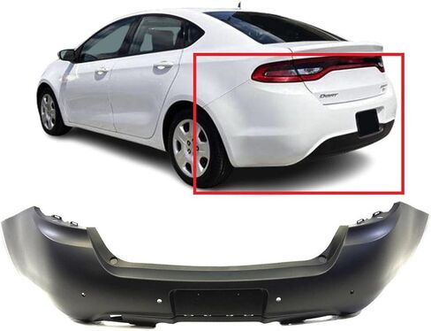 FitParts Compatible With Rear Bumper Cover 2013 2014 2015 2016 Dodge Dart Aero SE SXT GT Limited Sedan 13 14 15 16. New, Primed and Ready for Paint. With Parking Aid Sensor Holes. in Saudi Arabia