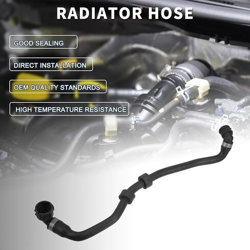 Radiator Hose for BMW 528i High Sealing No.17127619687 | Engine Coolant Expansion Tank Water Vent Pipe Black 1 Pcs for BMW 528i XDrive in Saudi Arabia