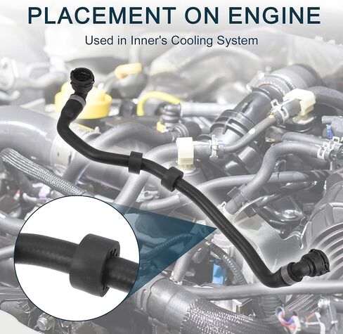 Radiator Hose for BMW 528i High Sealing No.17127619687 | Engine Coolant Expansion Tank Water Vent Pipe Black 1 Pcs for BMW 528i XDrive in Saudi Arabia