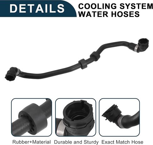Radiator Hose for BMW 528i High Sealing No.17127619687 | Engine Coolant Expansion Tank Water Vent Pipe Black 1 Pcs for BMW 528i XDrive in Saudi Arabia