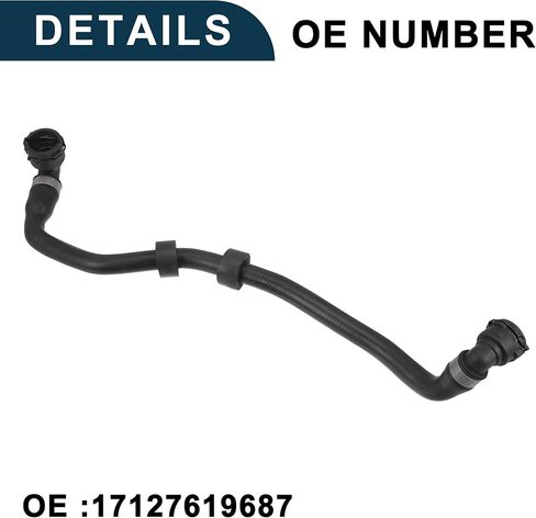 Radiator Hose for BMW 528i High Sealing No.17127619687 | Engine Coolant Expansion Tank Water Vent Pipe Black 1 Pcs for BMW 528i XDrive in Saudi Arabia