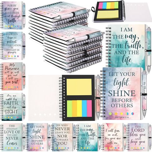 20 Set Mother's Day Christian Gifts Bulk for Women Include Prayer Journal Bible Verse Notebooks with Sticky Notes and Ballpoint Pens Floral Religious Inspirational Church Scripture Nurse Teacher in Kuwait