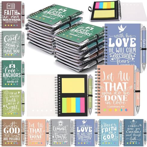 20 Set Mother's Day Christian Gifts Bulk for Women Include Prayer Journal Bible Verse Notebooks with Sticky Notes and Ballpoint Pens Floral Religious Inspirational Church Scripture Nurse Teacher in Kuwait