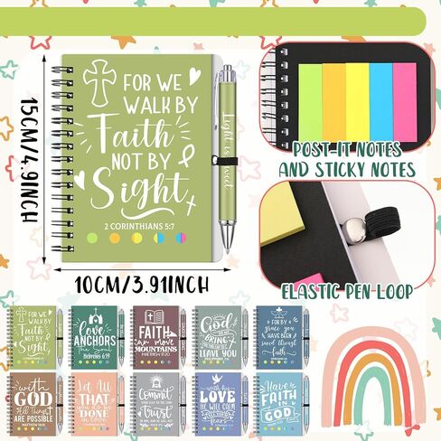 20 Set Mother's Day Christian Gifts Bulk for Women Include Prayer Journal Bible Verse Notebooks with Sticky Notes and Ballpoint Pens Floral Religious Inspirational Church Scripture Nurse Teacher in Kuwait