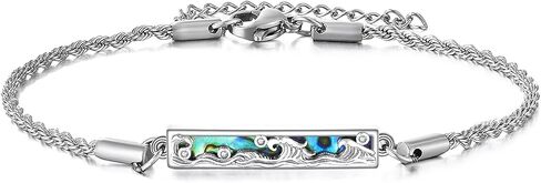 Abalone Bracelet 925 Sterling Silver Claddagh/Mountain/Tree Of Life/Wave Bracelet Abalone Jewelry Gifts For Women in Saudi Arabia