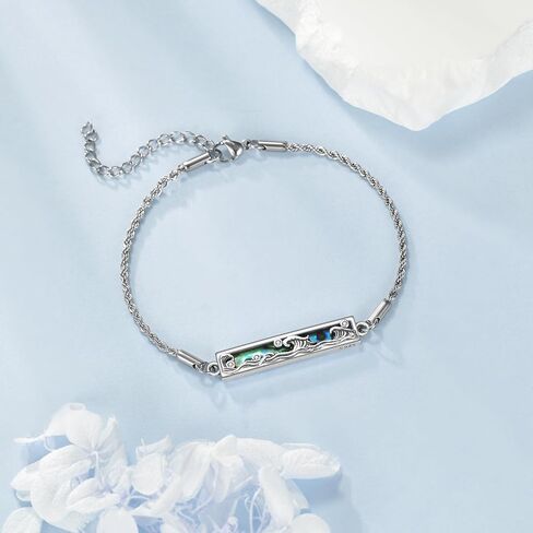 Abalone Bracelet 925 Sterling Silver Claddagh/Mountain/Tree Of Life/Wave Bracelet Abalone Jewelry Gifts For Women in Saudi Arabia