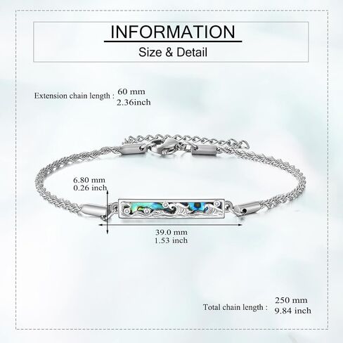Abalone Bracelet 925 Sterling Silver Claddagh/Mountain/Tree Of Life/Wave Bracelet Abalone Jewelry Gifts For Women in Saudi Arabia