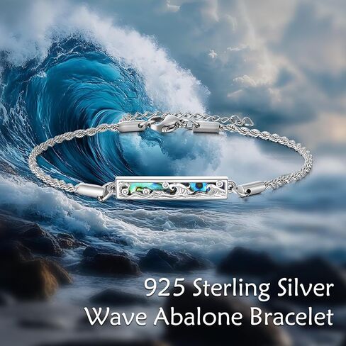 Abalone Bracelet 925 Sterling Silver Claddagh/Mountain/Tree Of Life/Wave Bracelet Abalone Jewelry Gifts For Women in Saudi Arabia