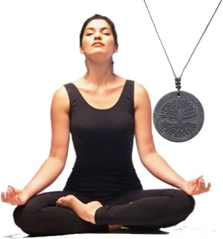 RICHRAIN Shungite قلادة Shungite Stone قلادة كريستال حماية بلورات الشفاء للنساء والرجال in Kuwait
