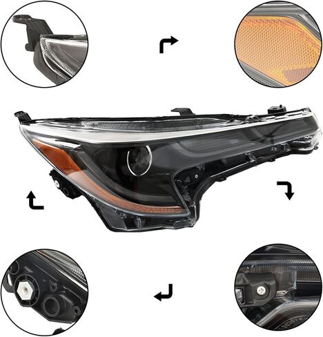 munirater Headlight Assembly Replacement for 2020-2022 Corolla SE/XLE/XSE Right Headlamp Passenger Side 8111002S50 TO2503287 in Saudi Arabia
