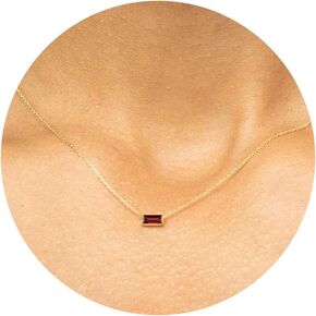 JSJOY Gold Birthstone Necklace for Women, Dainty Birthstone Pendant Necklace for Teen Girls Birthday Anniversary Crystal Jewelry Gifts for Mothers Wife Grandmothers Teenage