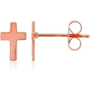 Sterling Silver Yellow Cross Stud Earrings
