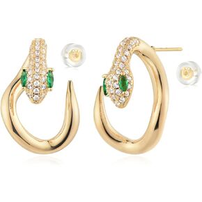 MYEARS Women Snake Earrings Gold Stud Serpent 14K Gold Filled Small Simple Hypoallergenic Everyday Jewelry