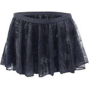 Walang Lip Men's Sexy Panties Sissy Knickers Briefs Stretch Low Waist Lace large Flat Skirt Hot Dress