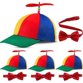 Top Hat Rainbow Detachable Hat Nerd Crazy Hat Silly Hat and Adjustable Bowtie for Adults Costumes