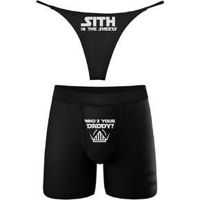ملابس داخلية متطابقة للأزواج من Southern Sisters Sith and Who's Yourr Daddy (عبوة من قطعة واحدة)