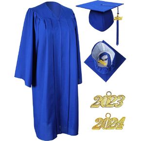 مجموعة ملابس التخرج غير اللامعة للجنسين من MyGradDay بشراشيب 2024 و2023 لخريجي المدارس الثانوية في الكلية