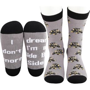 MBMSO 2 Pairs I Don't Snore I Dream I'm a Side By Side UTV Socks UTV Gifts for UTV Enthusiasts ATV Lover Gift for Quad Riders