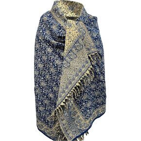 LUXURY YAK WOOL SHAWL FLORAL PAISLEY BLUE BEIGE COLOR SCARF FASHION SCARF OVERSIZE YOGA Blanket stole unisex Travel Wrap Meditation Soft gift for her in Kuwait