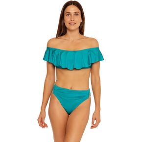 Trina Turk Women's Standard Monaco V-Side Shirred High Waist Bikini Bottom-Cheeky Coverage, Swimwear Separates in Kuwait
