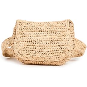 Hat Attack Women's Straw Belt Bag, Natural, Tan, One Size
