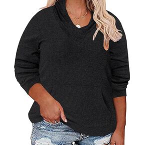 CARCOS Plus Size Hooide Women Long Sleeve Fall Pocket Hooded Sweatershirt XL-5XL in Saudi Arabia