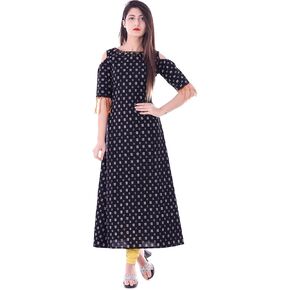 Yash Gallery Trendy Fringed Women’s A-Line Kurti