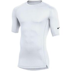 Nike Mens Pro Fitted Half Sleeve Tee (Large, White)