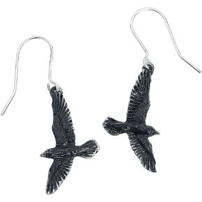 Alchemy Gothic Black Raven Earrings Fashion Jewelry