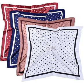 WKJHO 4 Pieces Large Satin Head Scarf for Women Girl 35 Inch Square Scarves Silk Feeling Satin Hair Wrapping Womens Scarves